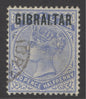 SG 4a Gibraltar 1886. 2½d ultramarine overprint in blue-black. Very fine used CAT £160