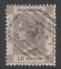 SG 13 Hong Kong 1863-71. 18c lilac. Fine used CAT £350