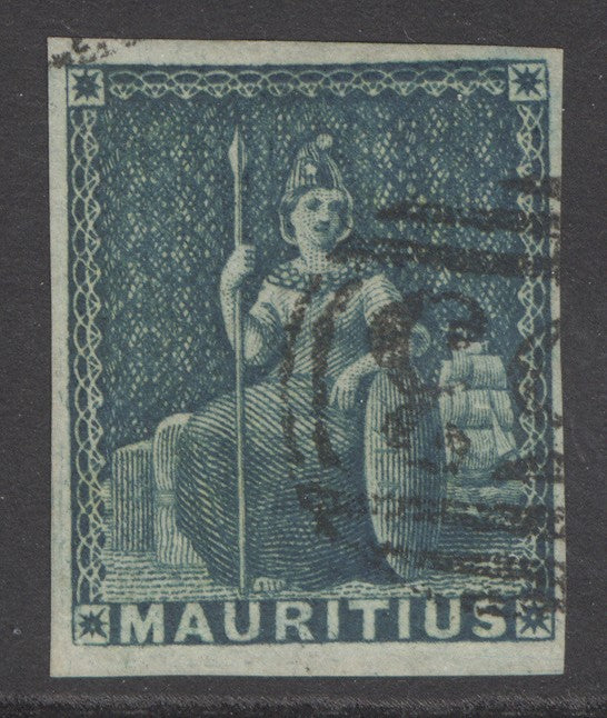 SG 27 Mauritius 1858-62. 4d green. Very fine used, 4 good to large margins CAT £225
