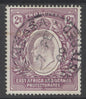 SG 10 EA&U 1903. 2r dull & bright purple. Fine used CAT £150