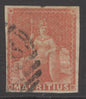 SG 28 Mauritius 1858-62 (6d) vermilion. Very fine used. 4 good margins CAT £120