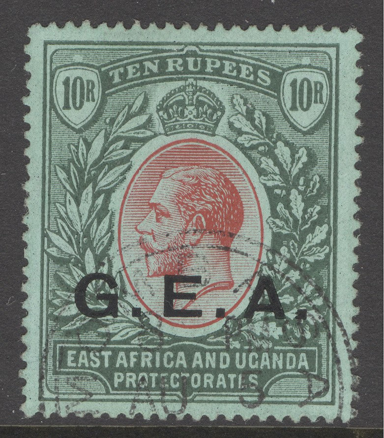 SG 60 Tanganyika G.E.A. 1917-21. 10r. Very fine used, good colours & well centred CAT £475