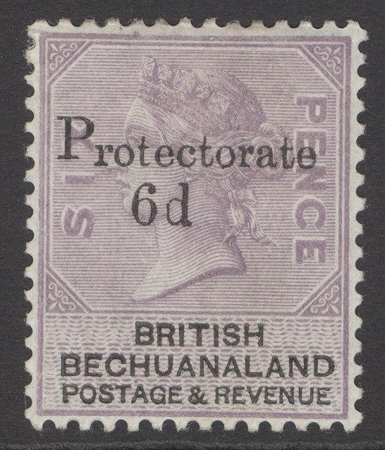SG 45 Bechuanaland 1888. 6d on 6d lilac. A fine fresh very lightly mounted mint example CAT £140