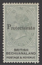 SG 46 Bechuanaland 1888. 1/- green & black. A fine fresh mounted mint example. Good colour & well centred CAT £170