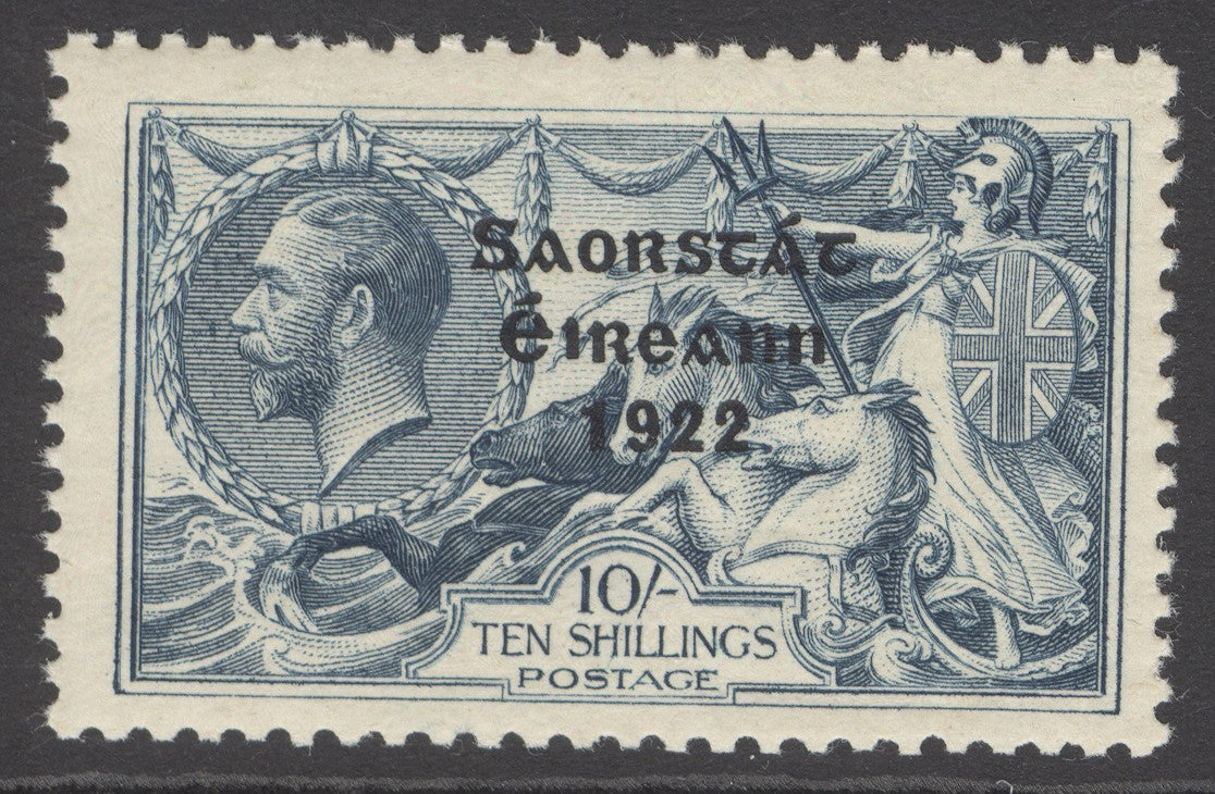 SG 66 Ireland 1922-23 ‘Saorstat’ overprint on 10/- dull blue. Pristine unmounted mint CAT £200