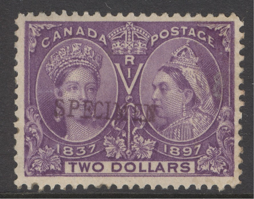 SG 137 Canada 1897. $2 deep violet, overprinted specimen. A fine fresh lightly mounted mint example
