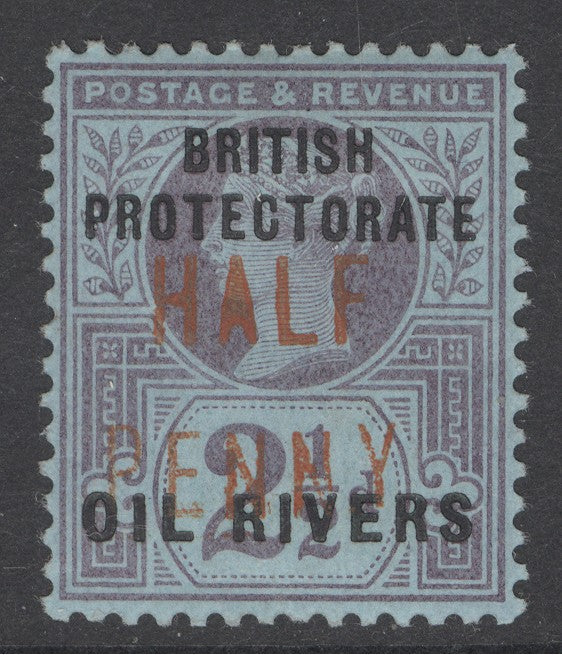 SG 19 Niger Coast 1893. ½d on 2½d (type 6). Fine mounted mint CAT £650