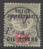 SG 20 Niger Coast protectorate 1893. ½d on 2d handstamped type 7 in violet. Very fine used with an old Calabar River CDS, March 2nd 1894