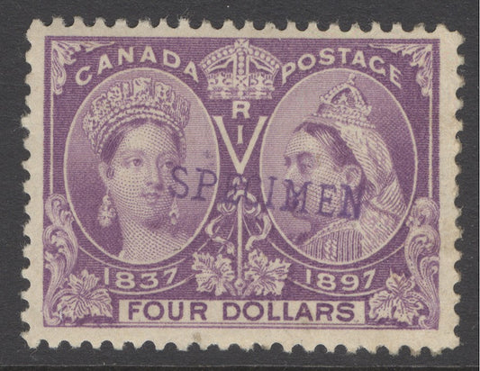 SG 139 Canada 1897. $4 violet, overprinted specimen. A fine mounted mint example with good colour & well centred