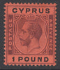 SG 102 Cyprus 1924-28. £1 purple & black/red. A fine fresh very lightly mounted mint example CAT £300