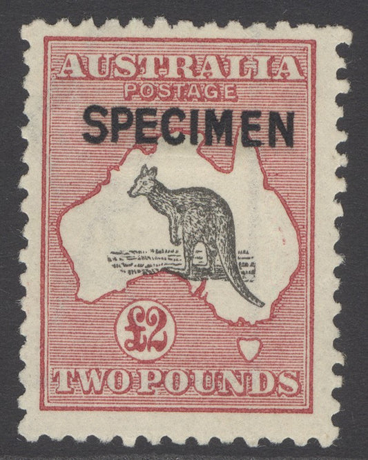 SG 45s Australia 1915-27. £2 black & rose, overprinted specimen. Lightly mounted mint