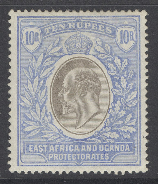 SG 14a EA&U 1903-04. 10/- grey & ultramarine, chalky paper. A fine fresh mounted mint example CAT £650
