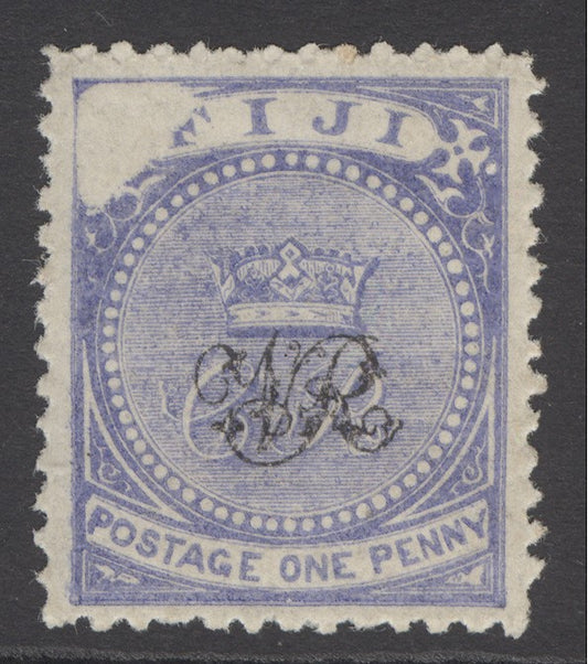 SG 31b Fiji 1876-77. 1d blue variety ‘void’ corner. A fine unmounted mint example CAT £750