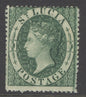 SG 3 St Lucia 1860 (6d) green. A fine fresh lightly mounted mint example CAT £300
