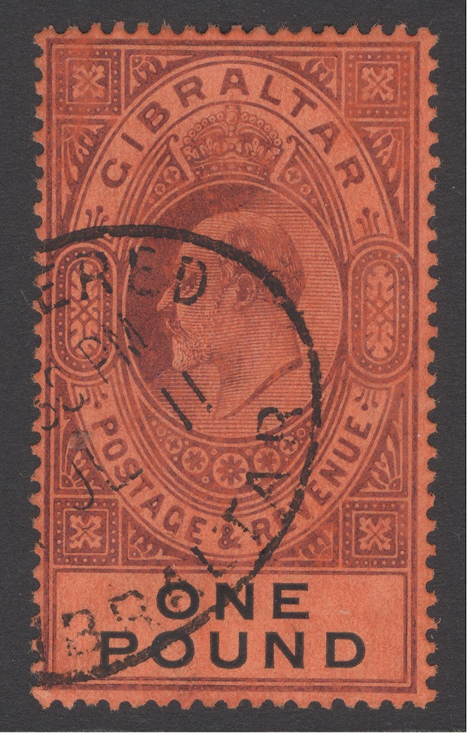 SG 62 Gibraltar 1904-08. 2/- green & blue. Very lightly mounted mint CAT £140