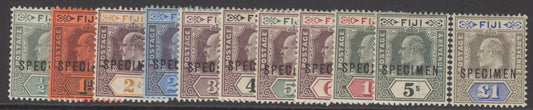 SG 104-114 Fiji 1903. ½d-£1 set of 11, overprinted specimen. Mounted mint CAT £350
