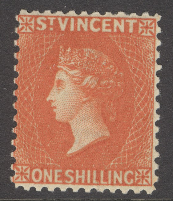 SG 45 St Vincent 1883-84. 1/- orange-vermilion. A fine fresh lightly mounted mint example with good centring & fine ...