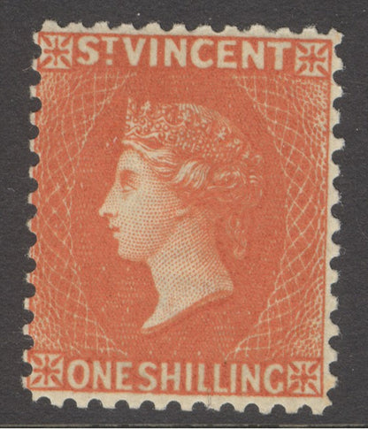 SG 45 St Vincent 1883-84. 1/- orange-vermilion. A fine fresh lightly mounted mint example with good centring & fine ...