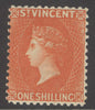 SG 45 St Vincent 1883-84. 1/- orange-vermilion. A fine fresh lightly mounted mint example with good centring & fine ...