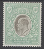 SG 29 EA&U 1904-07. 4d grey & emerald-green. Very lightly mounted mint, good colour & well centred CAT £180