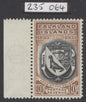 SG 137 Falklands 1933. 10/- black & chestnut. A fine fresh marginal example, barely hinged CAT £900. RPS cert