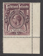 SG 67b Falklands 1912-20. 5/- maroon. A fine fresh very lightly mounted mint corner marginal example CAT £140