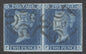 SG 14 1841 2d blue plate 3 pair lettered FK-FL. Very fine used with Maltese cross cancels. 4 fine margins CAT £550