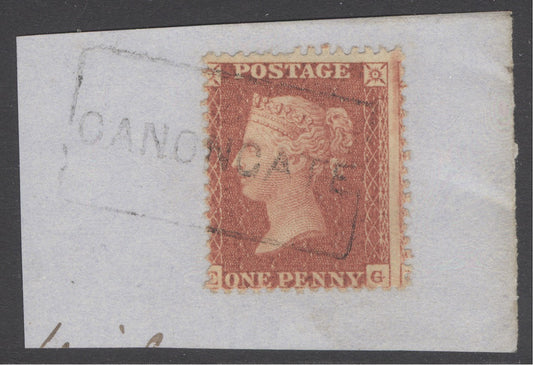 SG 29 1d red-brown lettered EG plate 7. Very fine used on small piece with a Canongate Scottish local
