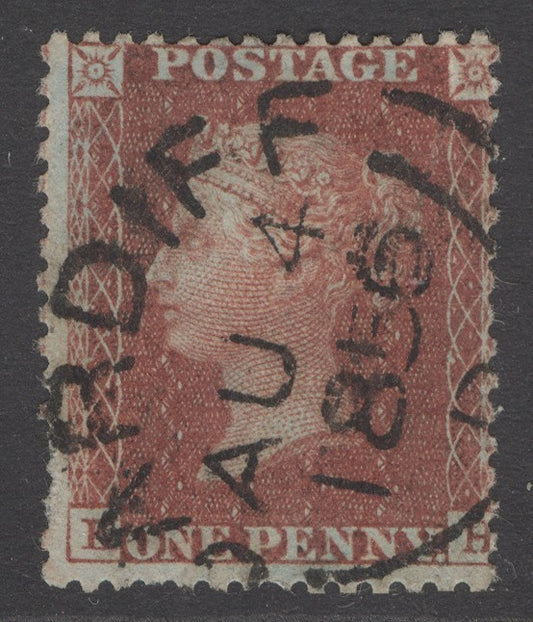 SG 29 1d red-brown plate 32. Very fine used with a Cardiff, Aug 4th 1856 CDS.