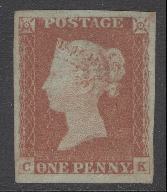 SG 8 1d red-brown lettered CK. A fine fresh unmounted mint example. 4 large margins CAT £400