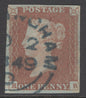 SG 8 1d red-brown lettered RB. Very fine used with a part town CDS in deep blue. 4 margins (SG spec Blvb) CAT £1800
