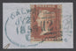 SG 24 1d red-brown. Very fine used on small piece cancelled with a blue Galway spoon postmark, July 21st 1885