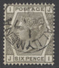 SG 161 6d grey plate 17. Very fine used with a Ballymena CDS