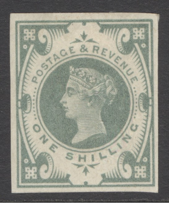 SG 211 1/- dull green imprimatur. Fine mounted mint. 4 good to large margins CAT £800