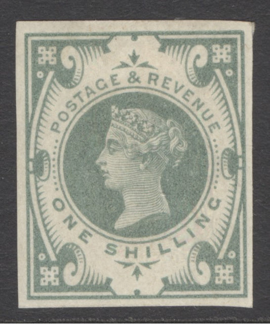 SG 211 1/- dull green imprimatur. Fine mounted mint. 4 good to large margins CAT £800