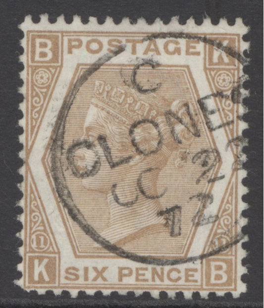 SG 122a 6d chestnut. Very fine used with a Mount Ephraim CDS, Sept 14th 1872