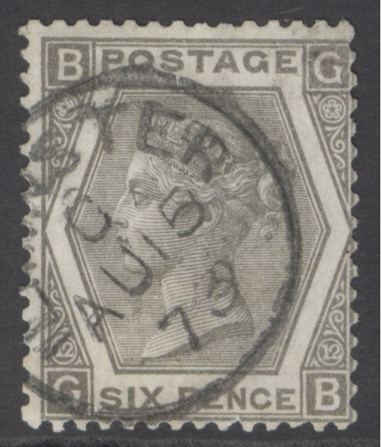 SG 125 6d grey. Very fine used with an Ilminster, Aug 15th 1873 CDS