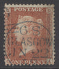 SG 29 1d orange-brown plate 44 lettered GA. Very fine used with a blue Glasgow CDS