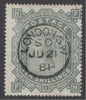 SG 128 10/- greenish-grey. Very fine used with an upright London, June 21st 1881 CDS CAT £2250