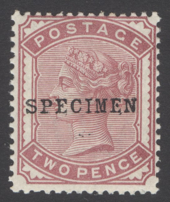 SG 168a 2d deep rose overprinted specimen. Fine unmounted mint CAT £110