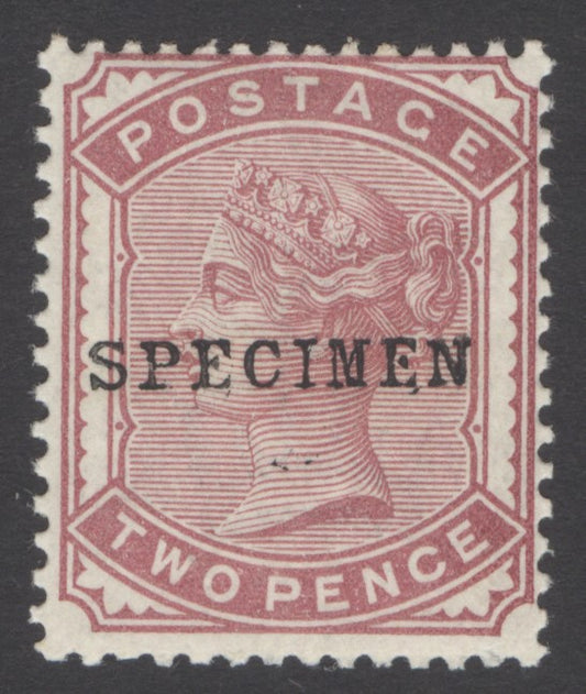 SG 168a 2d deep rose overprinted specimen. Fine unmounted mint CAT £110