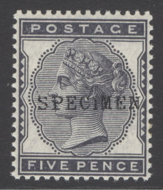 SG 169 5d indigo overprinted specimen. A pristine unmounted mint example CAT £160