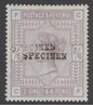 SG 175 2/6 lilac, blued paper, overprinted specimen twice. Lightly mounted mint. Scarce variety