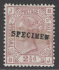 SG 141 2½d rosy-mauve plate 10 overprinted specimen, type 9. Pristine very lightly mounted mint example