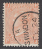SG 93 4d dull vermilion plate 12. Very fine used with a Swindon CDS