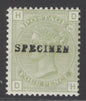 SG 153 4d sage-green plate 16, overprinted specimen lettered DH. Pristine unmounted mint CAT £350