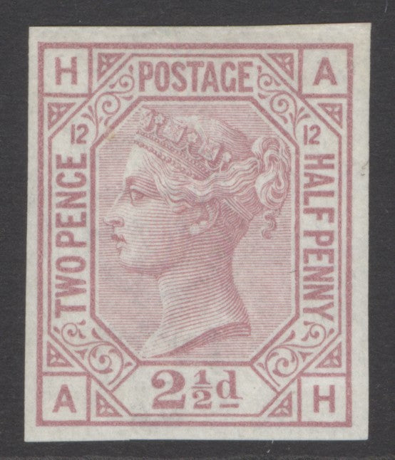 SG 141 2½d rosy-mauve plate 12 imprimatur. Pristine unmounted mint. 4 large margins. Very scarce in this quality CAT £2500