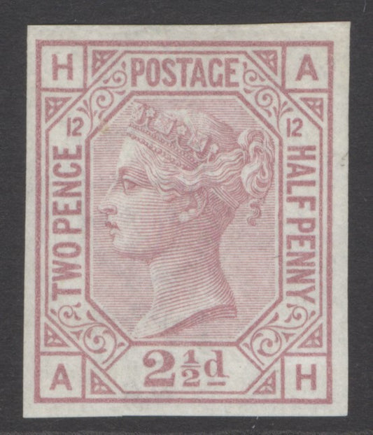 SG 141 2½d rosy-mauve plate 12 imprimatur. Pristine unmounted mint. 4 large margins. Very scarce in this quality CAT £2500