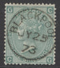 SG 117 1/- green plate 7. Very fine used with an upright Blackpool CDS, July 25th 1873