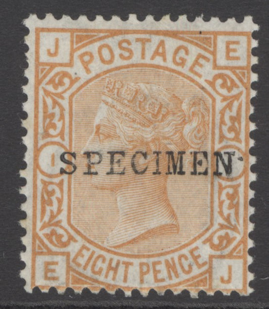 SG 156 8d orange overprinted specimen. Lightly mounted mint. Lovely deep colour CAT £350